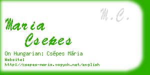 maria csepes business card
